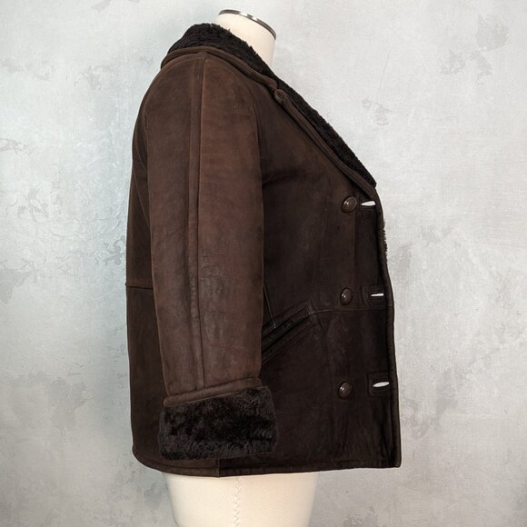 Unbranded Brown Faux Suede, Faux Shearling Coat - Picture 8 of 12